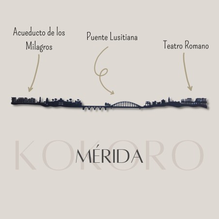 Skyline de Mérida hecho con material reciclado para decoración en pared