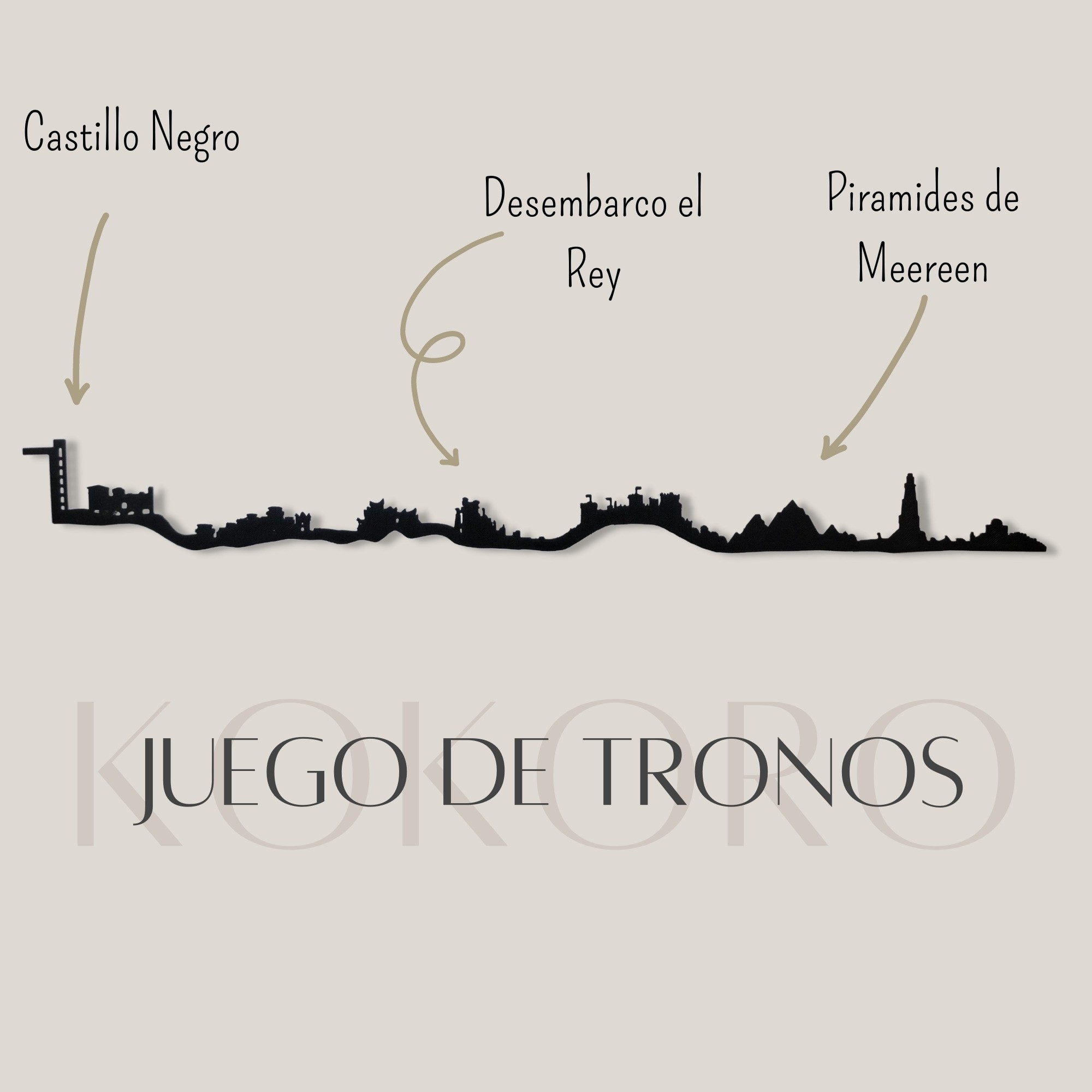 Skyline de Juego de tronos hecho de materiales reciclados y fabricado con impresión 3d