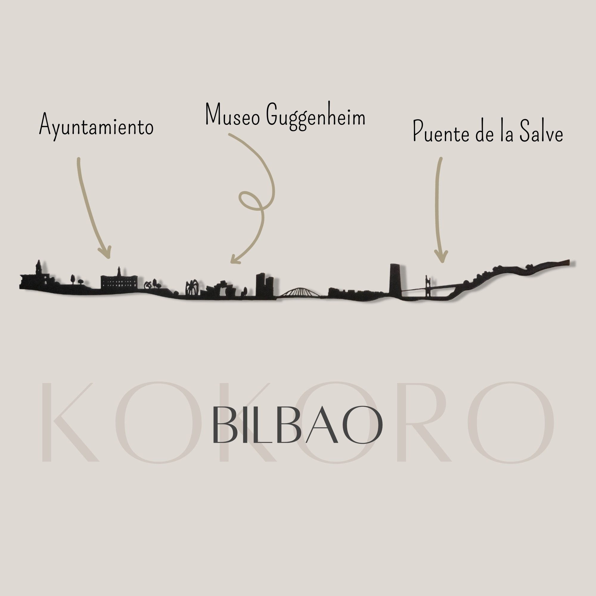 Skyline de Bilbao hecho de materiales reciclados y fabricado con impresión 3d
