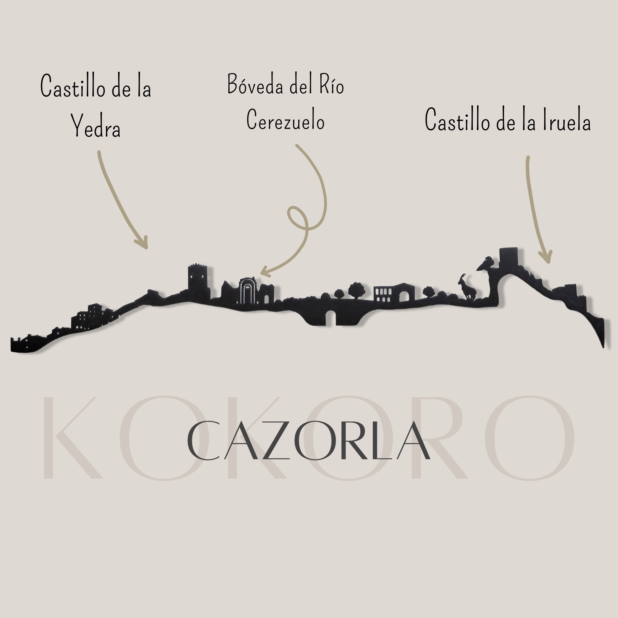 Skyline de Cazorla hecho de materiales reciclados y fabricado con impresión 3d