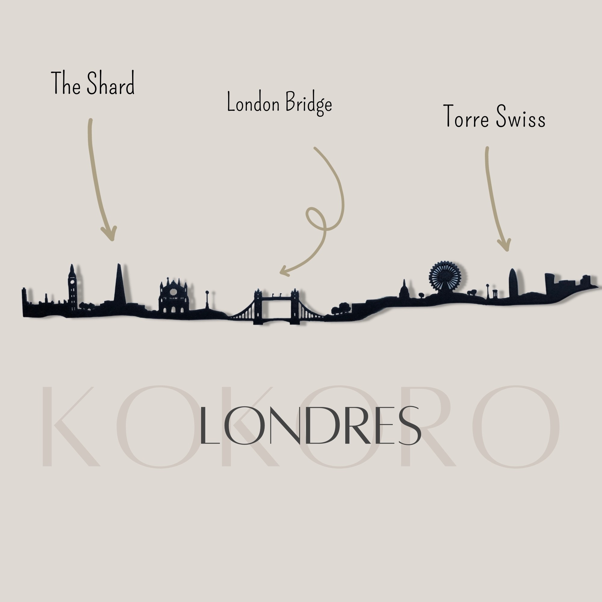 Skyline de Londres hecho de materiales reciclados y fabricado con impresión 3d