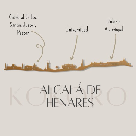 Skyline de Alcalá de Henares hecho de materiales reciclados y fabricado con impresión 3d