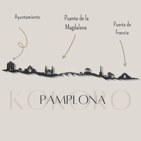 Skyline de Pamplona, silueta de decoración para pared de la capital de Navarra