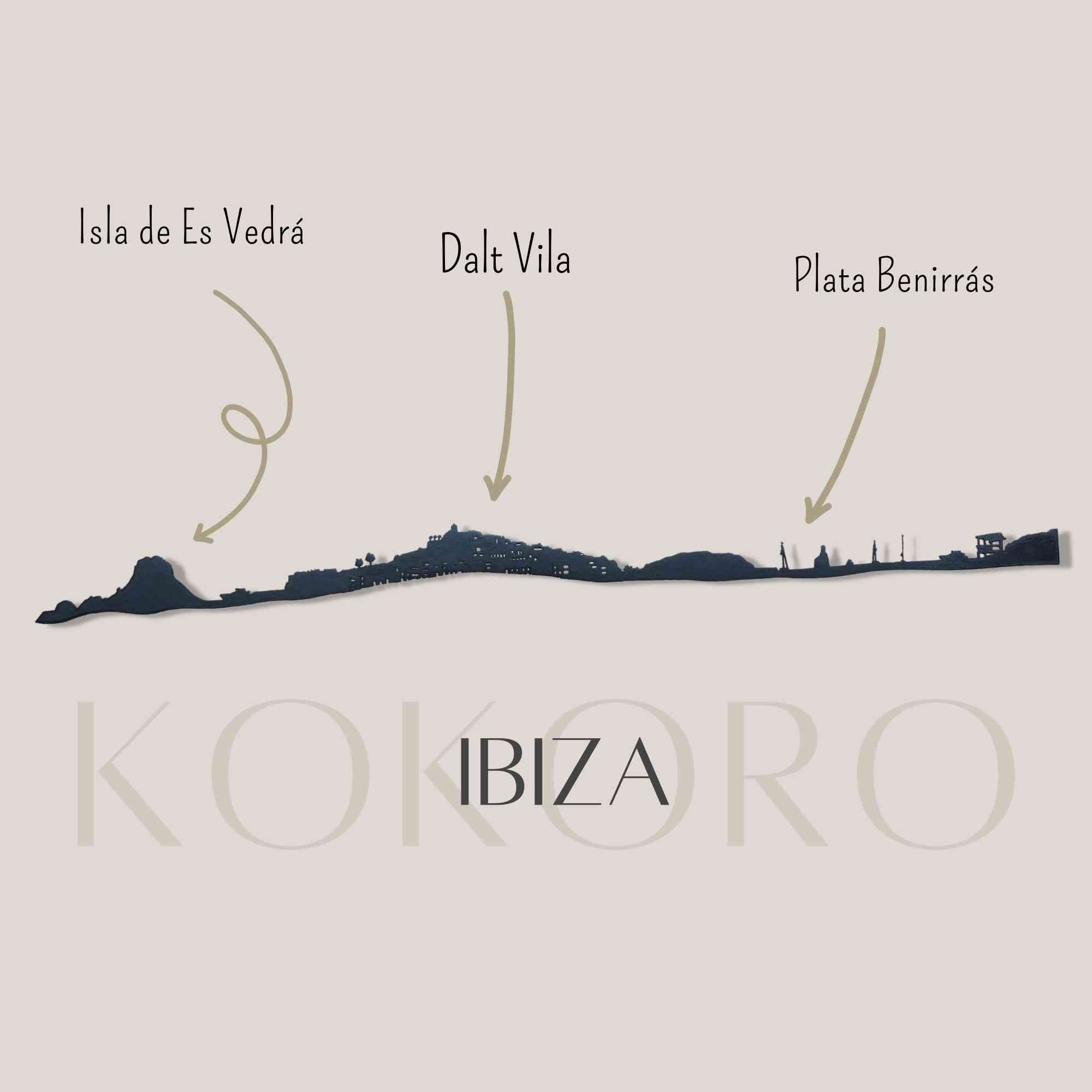Skyline de Ibiza, silueta de decoración para pared