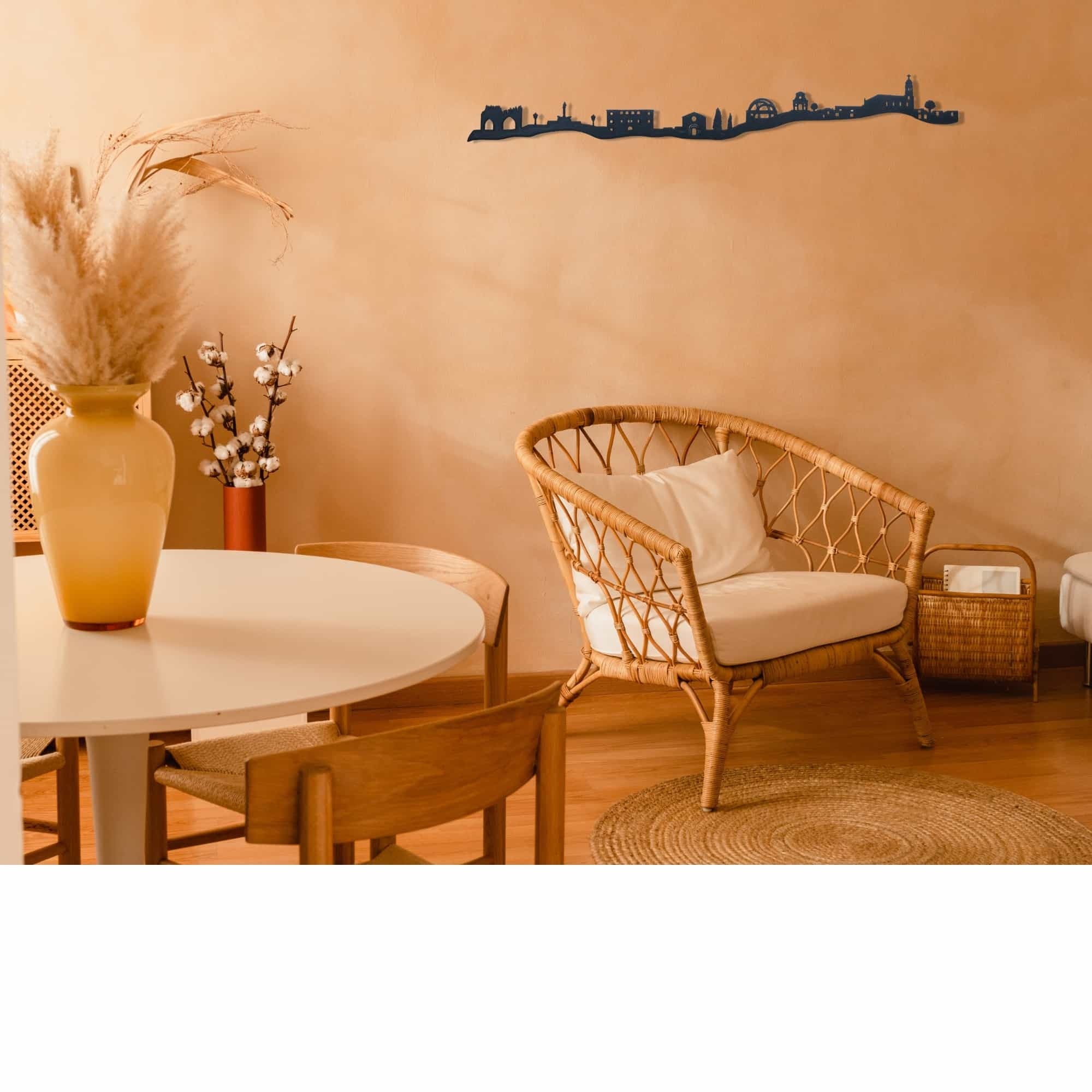 Skyline de Baeza, silueta de decoración para pared fabricada con impresión 3d y plástico reciclado