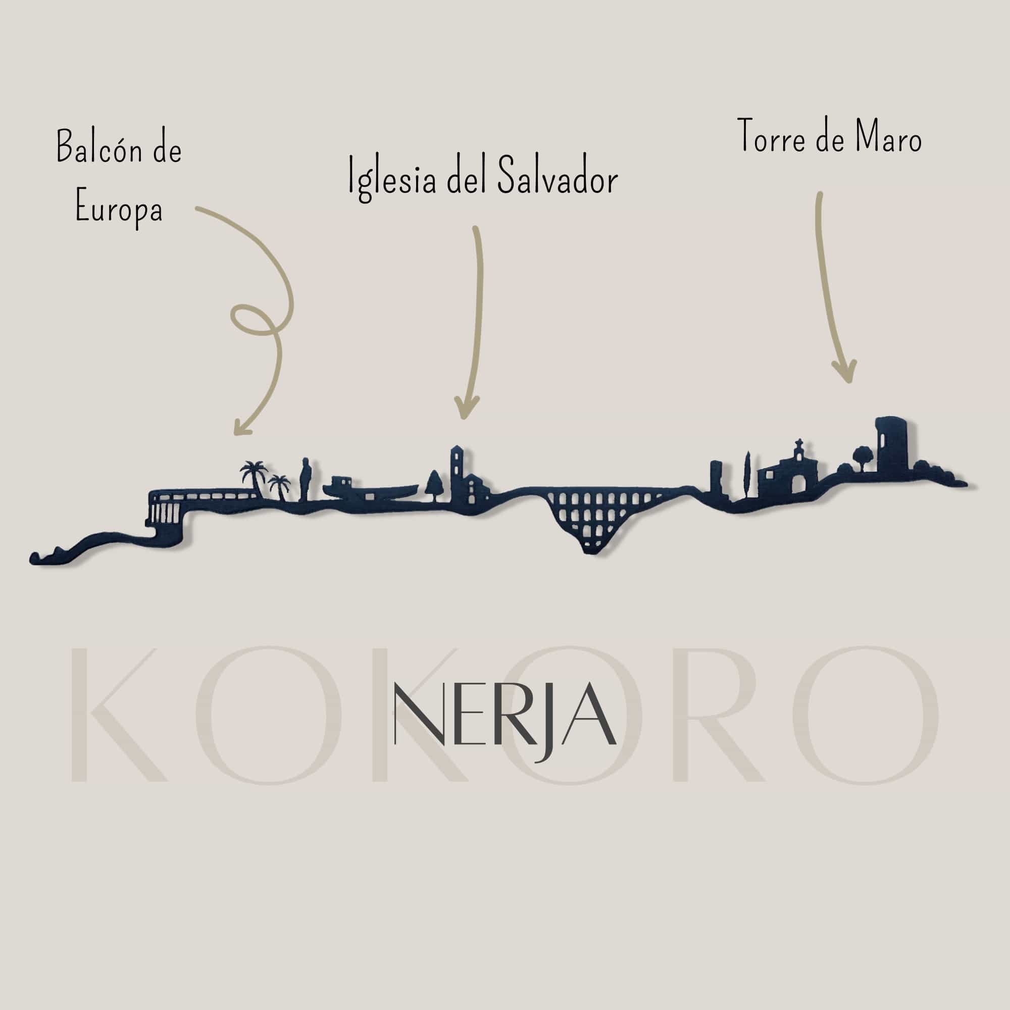 Skyline de Nerja hecho con materiales reciclados