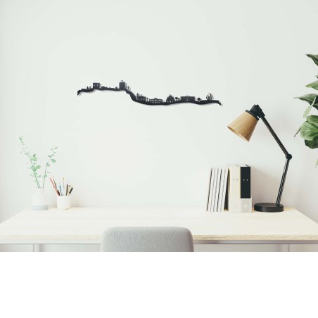 Skyline de Lorca, silueta de decoración para pared fabricada con impresión 3d y plástico reciclado