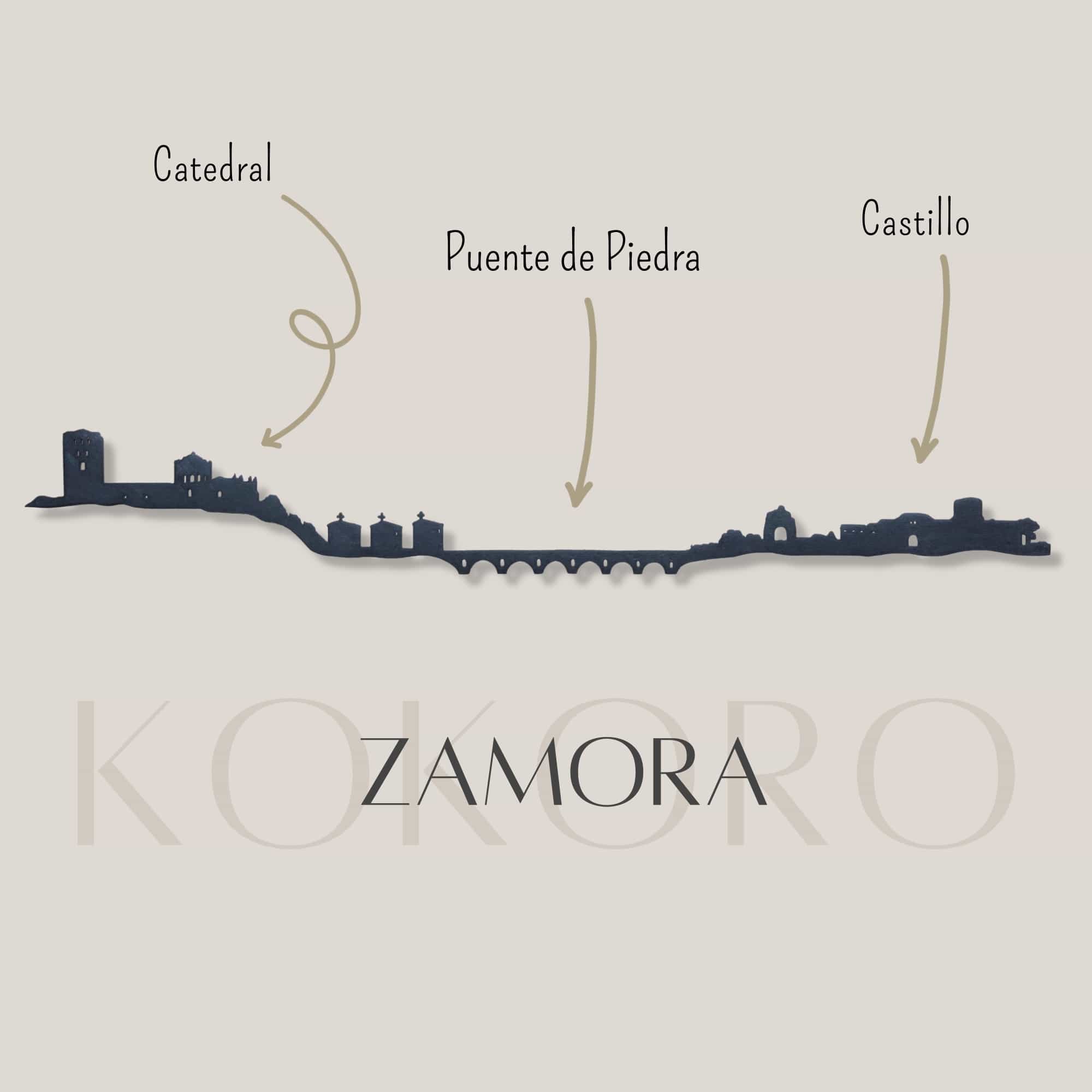 Skyline de Zamora hecho con materiales reciclados