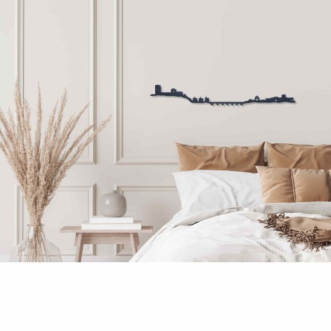 Skyline de Sevilla, silueta de decoración para pared creado con impresión 3d a partir de plástico reciclado