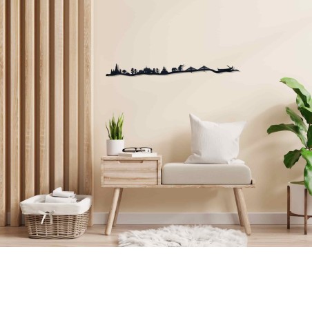 Skyline de Bangkok, silueta de decoración para pared creado con impresión 3d a partir de plástico reciclado