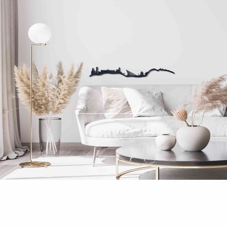 Skyline de Monterrey, silueta de decoración para pared creado con impresión 3d a partir de plástico reciclado