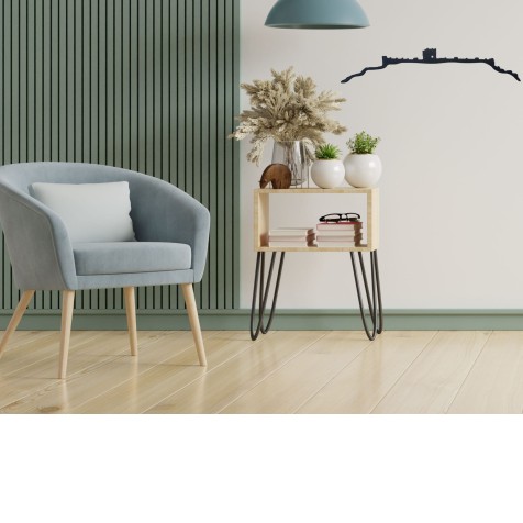 Skyline de Peñafiel, silueta de decoración para pared creado con impresión 3d a partir de plástico reciclado