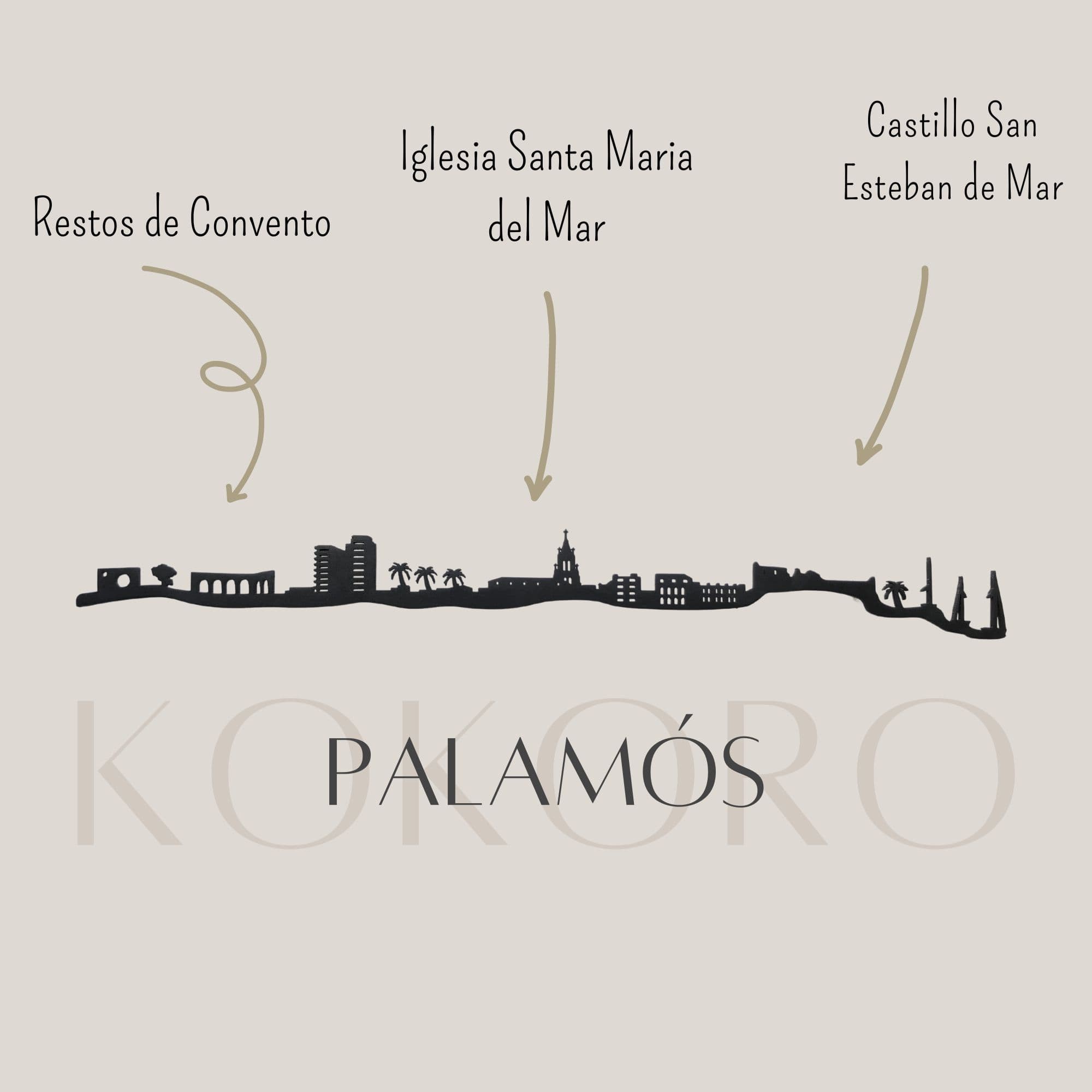 Skyline de Palamós 3d hecho con materiales reciclados. Decoración pared, regalo original