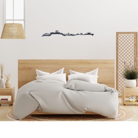 Skyline de Atenas silueta de decoración para pared creado con impresión 3d a partir de plástico reciclado