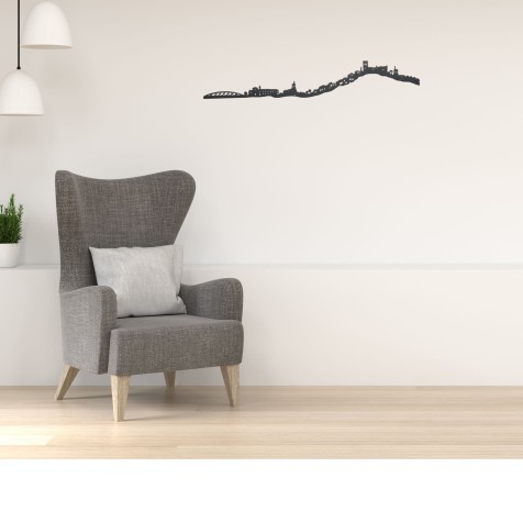 Skyline de Arcos de la Frontera silueta de decoración para pared creado con impresión 3d a partir de plástico reciclado