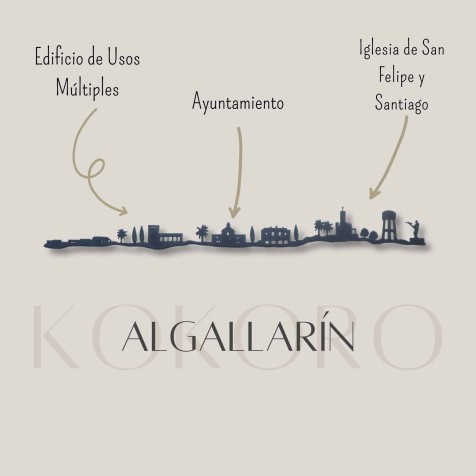 Skyline de Algallarín 3d hecho con materiales reciclados. Decoración pared, regalo original