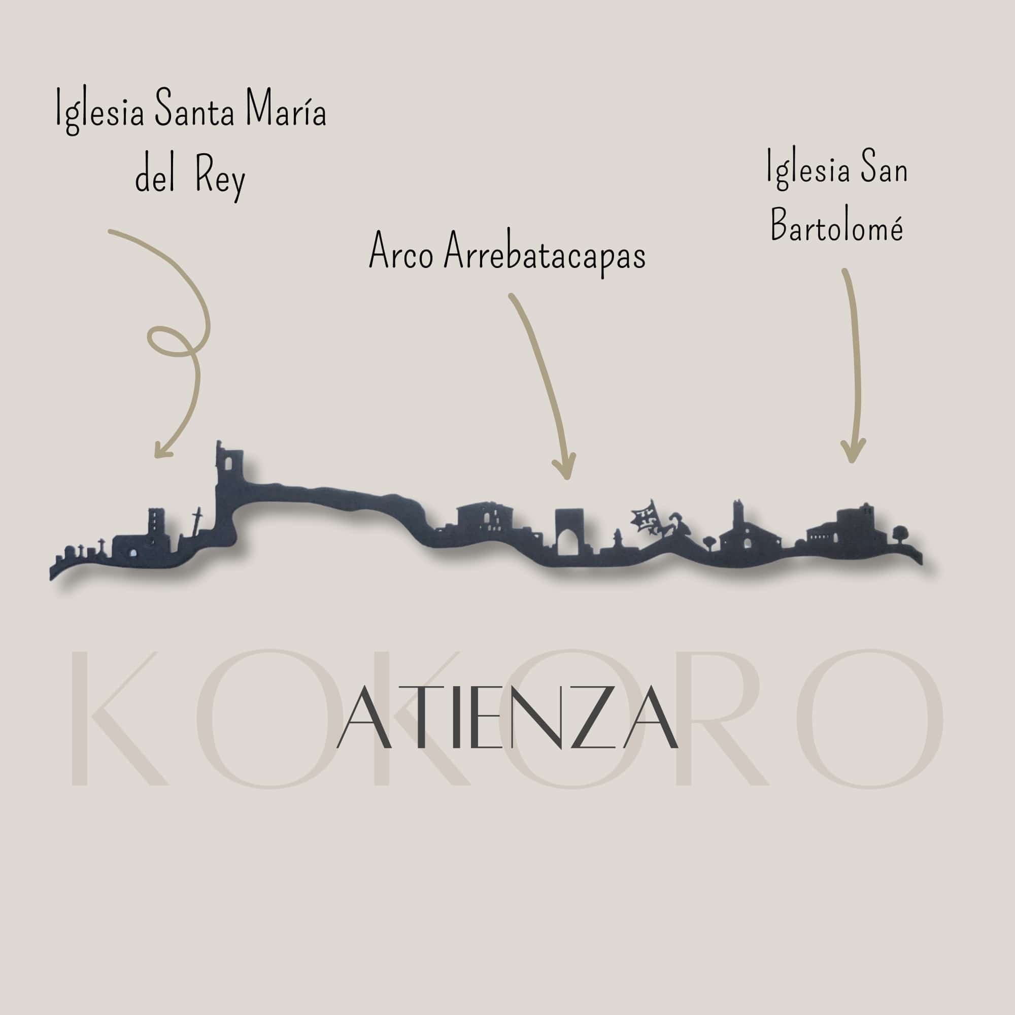 Skyline de Atienza 3d hecho con materiales reciclados. Decoración pared, regalo original