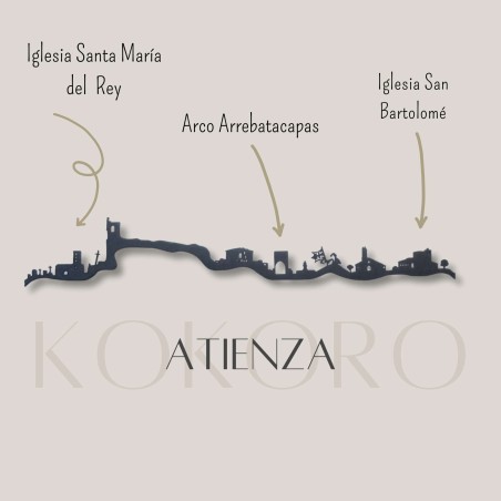 Skyline de Atienza 3d hecho con materiales reciclados. Decoración pared, regalo original