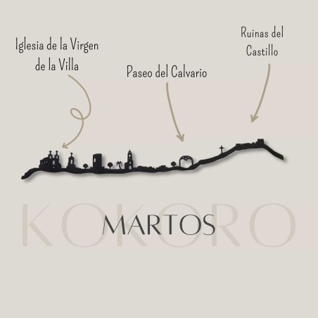 Skyline de Martos 3d hecho con materiales reciclados. Decoración pared, regalo original