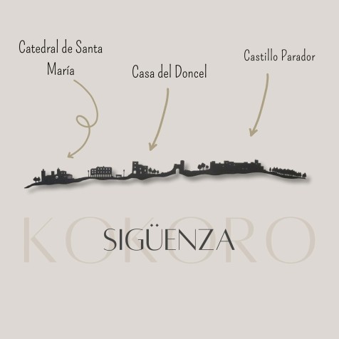 Skyline de Sigüenza 3d hecho con materiales reciclados. Decoración pared, regalo original