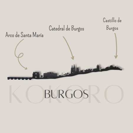 Skyline de Burgos 3d hecho con materiales reciclados. Decoración pared, regalo original