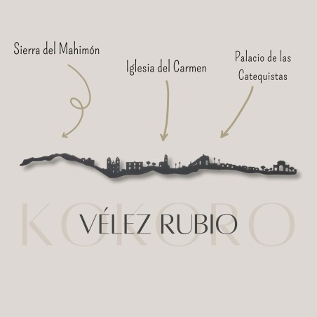 Skyline de Vélez Rubio 3d hecho con materiales reciclados. Decoración pared, regalo original