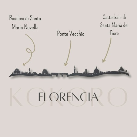 Skyline de Florencia 3d hecho con materiales reciclados. Decoración pared, regalo original