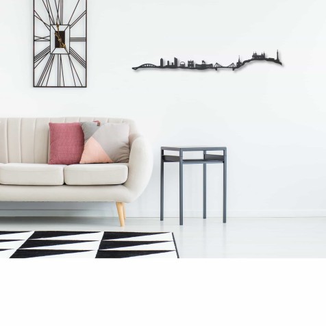 Skyline de Lyon, silueta de decoración para pared creado con impresión 3d a partir de plástico reciclado