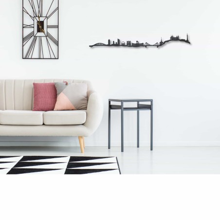 Skyline de Lyon, silueta de decoración para pared creado con impresión 3d a partir de plástico reciclado
