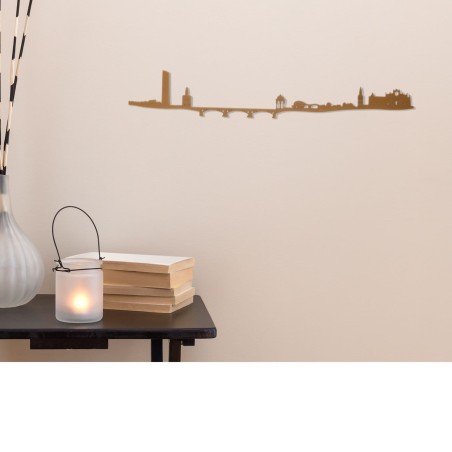 Skyline de Sevilla, silueta de decoración para pared creado con impresión 3d a partir de plástico reciclado