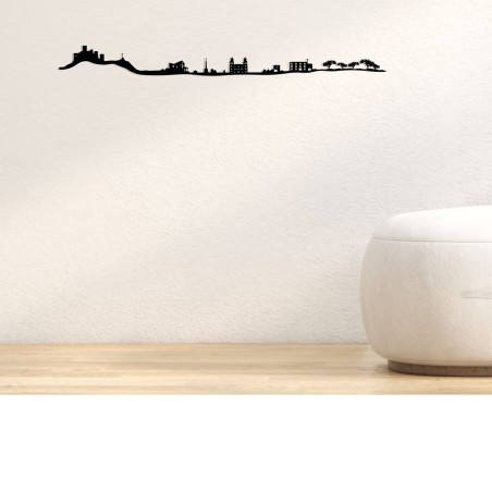 Skyline de Jaén, silueta de decoración para pared de la ciudad hecho con materiales reciclados