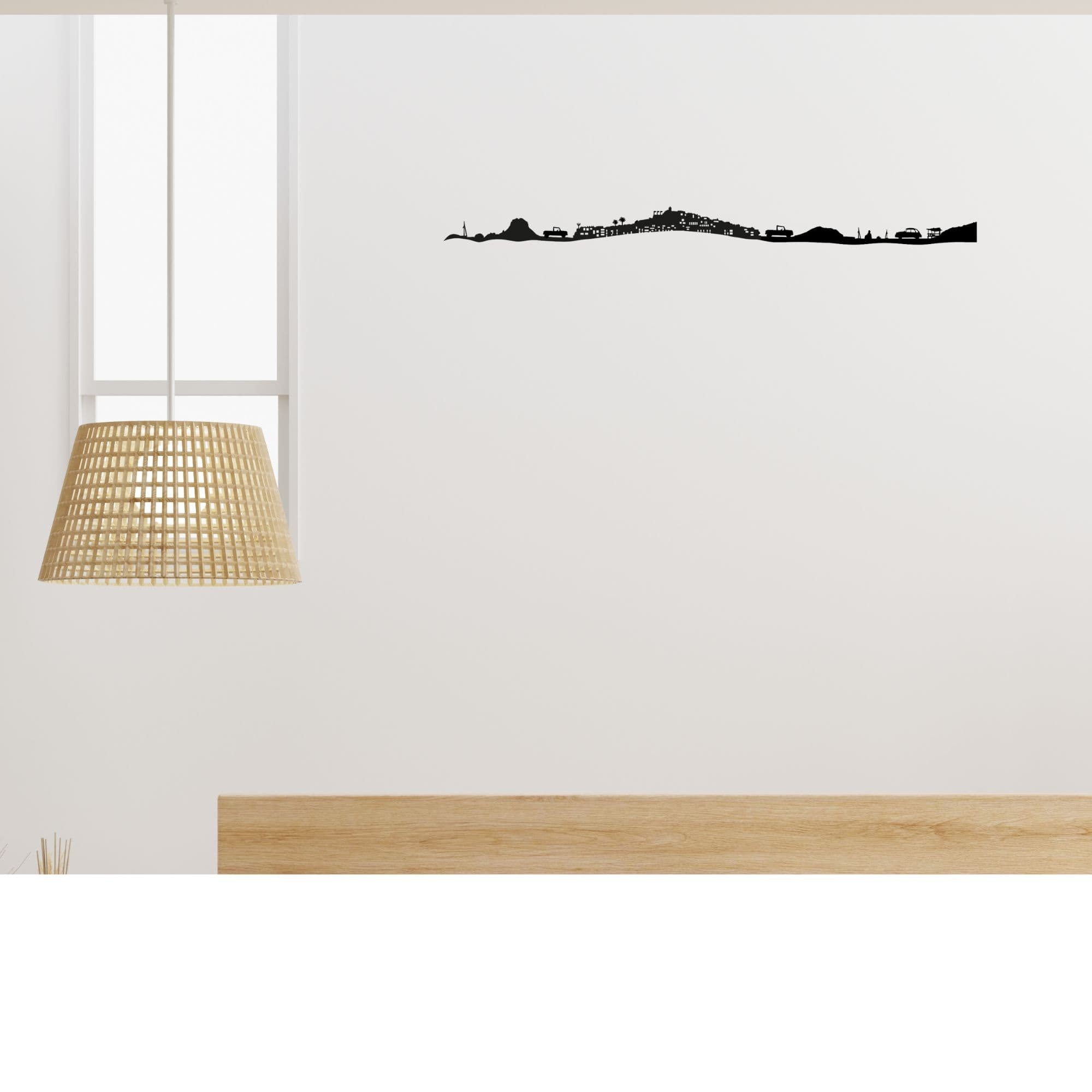 Skyline de Ibiza 3D, silueta de decoración para pared
