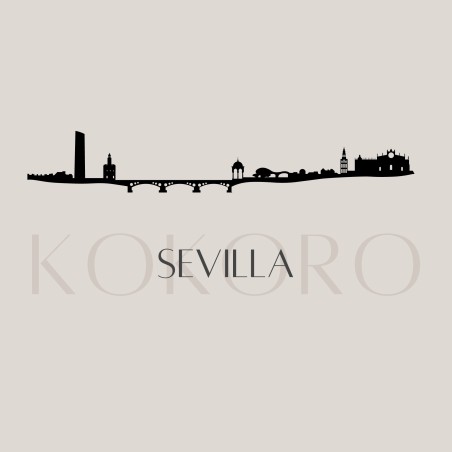 Skyline de Sevilla hecho con materiales reciclados